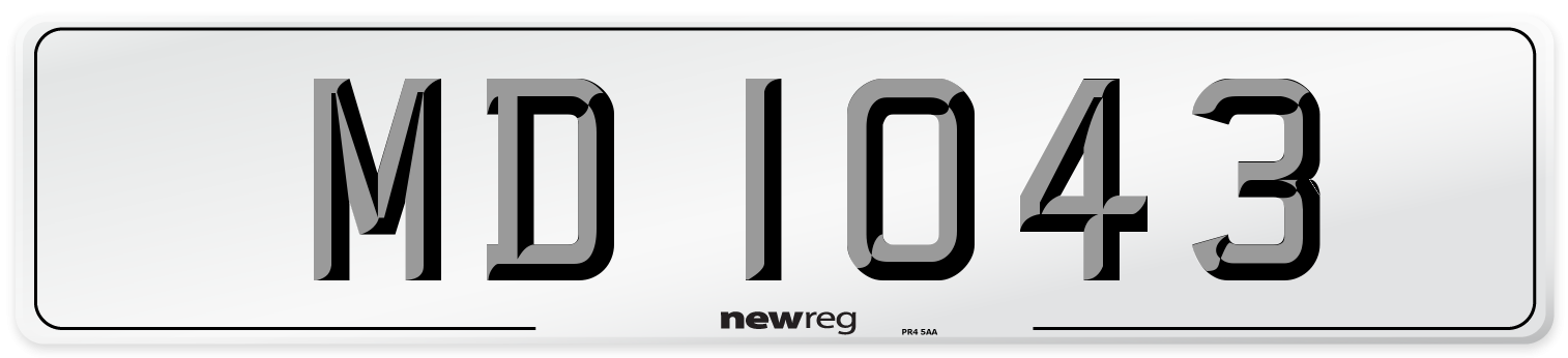 MD 1043 Number Plate from New Reg